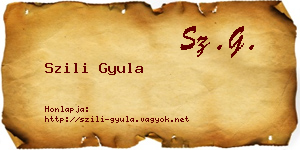 Szili Gyula névjegykártya
